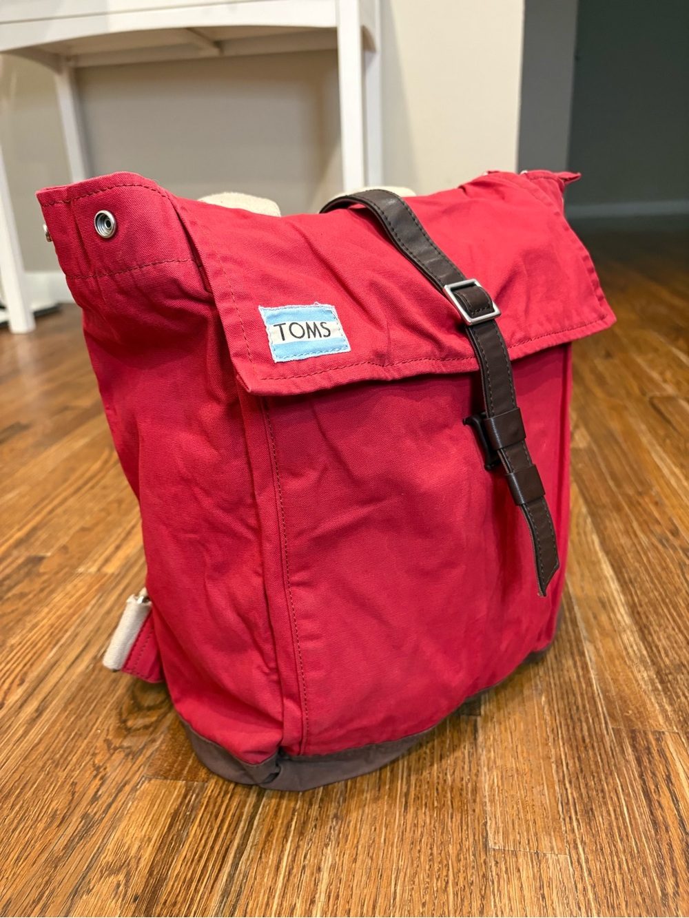 TOMS Trekker Utility Waxed Canvas Laptop Backpack – Red